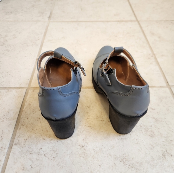 DADAWEN Womens Blue T-Strap Platform Mid-Heel Square Toe Oxfords Dress Shoes 6.5 - Picture 3 of 7